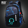 Cross-Border Lightweight Waterproof Casual Printed School Bag Junior High School Student Backpack Luminous Safety Burden-Reducing Computer Backpack