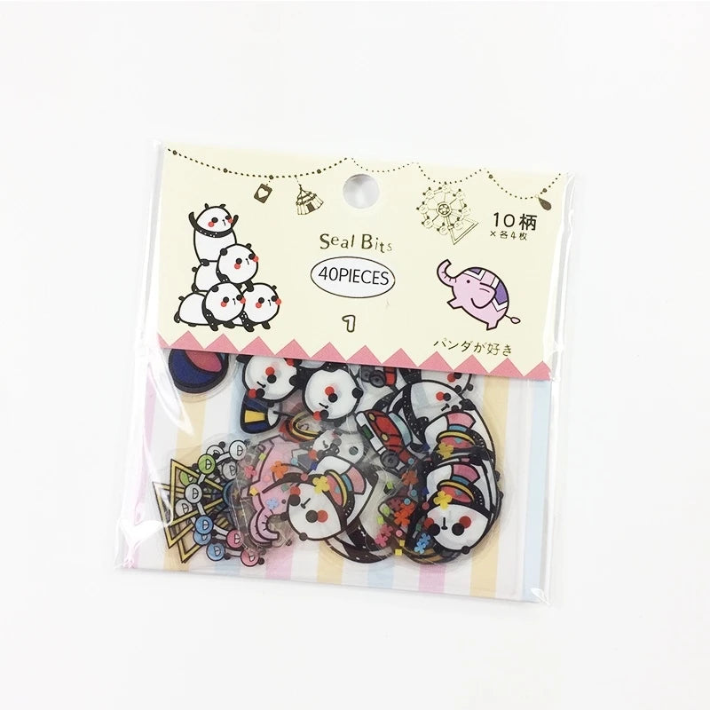 40Pieces Cartoon Sticker Pack Into the pink Cat Mini Handmade Decorative Scrapbooking Material Office School Supplies 9*9CM