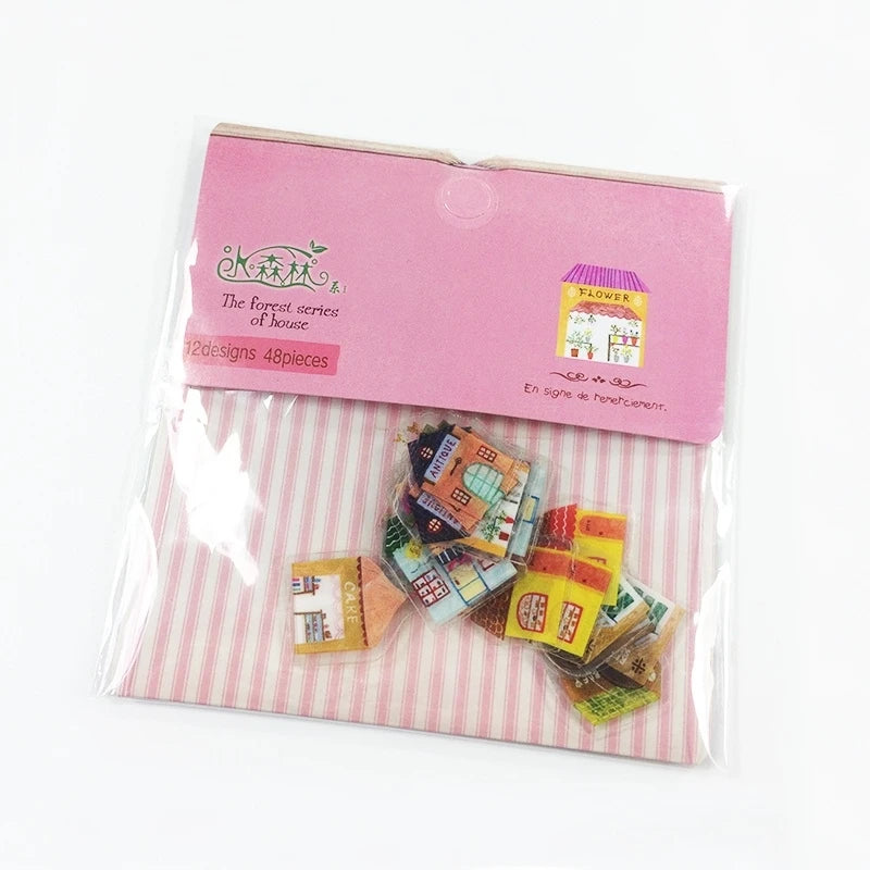 40Pieces Cartoon Sticker Pack Into the pink Cat Mini Handmade Decorative Scrapbooking Material Office School Supplies 9*9CM