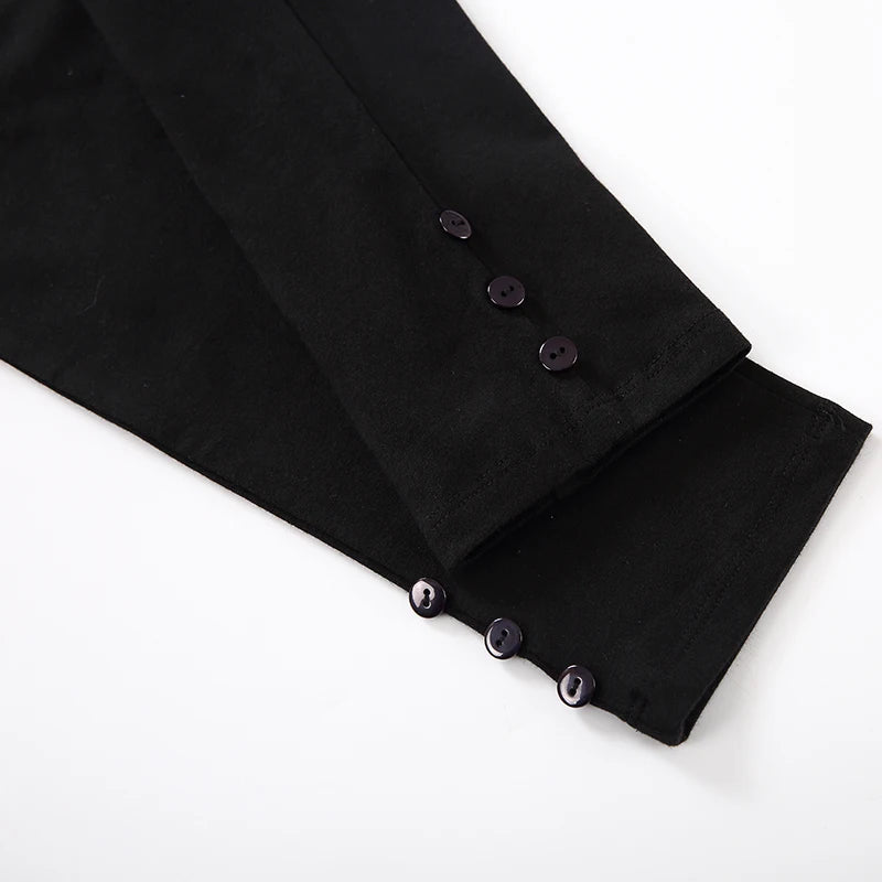 Children clothes 2pcs set long top and pants children casual set with front opening cotton  kids clothes black patches sleeves