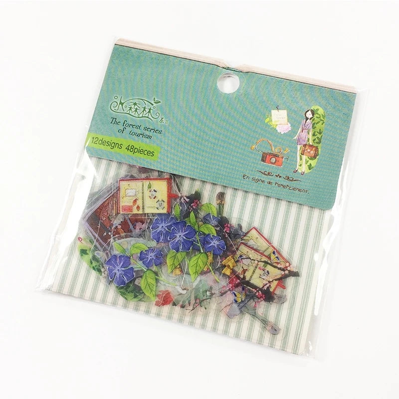 40Pieces Cartoon Sticker Pack Into the pink Cat Mini Handmade Decorative Scrapbooking Material Office School Supplies 9*9CM