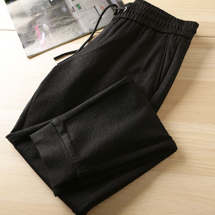 Withdraw cabinet high elastic sports pants men's wholesale winter thick black casual leggings men's long pants D1954