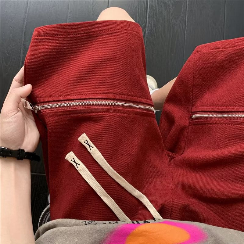 Boys summer casual fashion solid color all-match youth trend blue straight fifth pants sports pants New middle pants