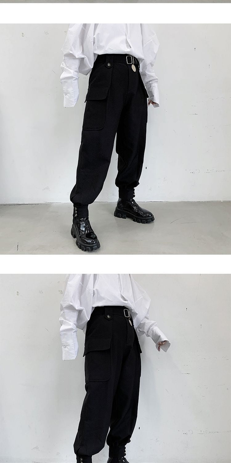 Spring and Autumn 2024 New Loose Versatile Trendy Pants Men's Large Size Multi-Pocket Cargo Casual Jogger Harem Pants