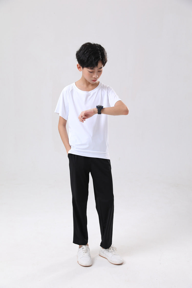 Amazon Export Summer Boys Children's Yoga Pants New Solid Color Breathable Sports Casual Pants Thin Fitness Pants