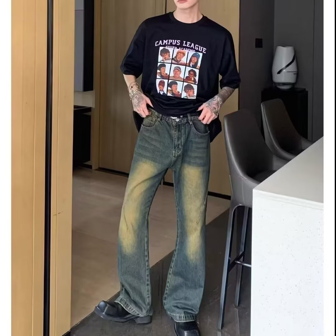 Jeans Men's American Straight Pants Casual Boys' Pants Blue Pants Summer Thin New Loose Pants