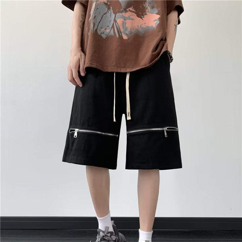 Boys summer casual fashion solid color all-match youth trend blue straight fifth pants sports pants New middle pants