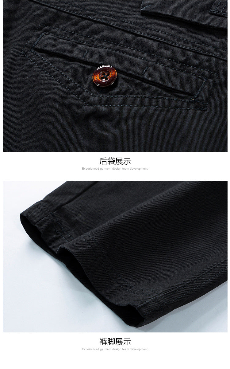 Summer Men's Work Shorts, Comfortable Stretchy Knee-Length Shorts, Cross-Border Exclusive for Amazon 66051, Casual and Versatile