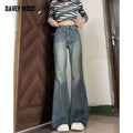 Trendy Retro Flared Jeans for Women, High-End Slimming New Floor-Length Bell-Bottom Pants, Versatile Fashion