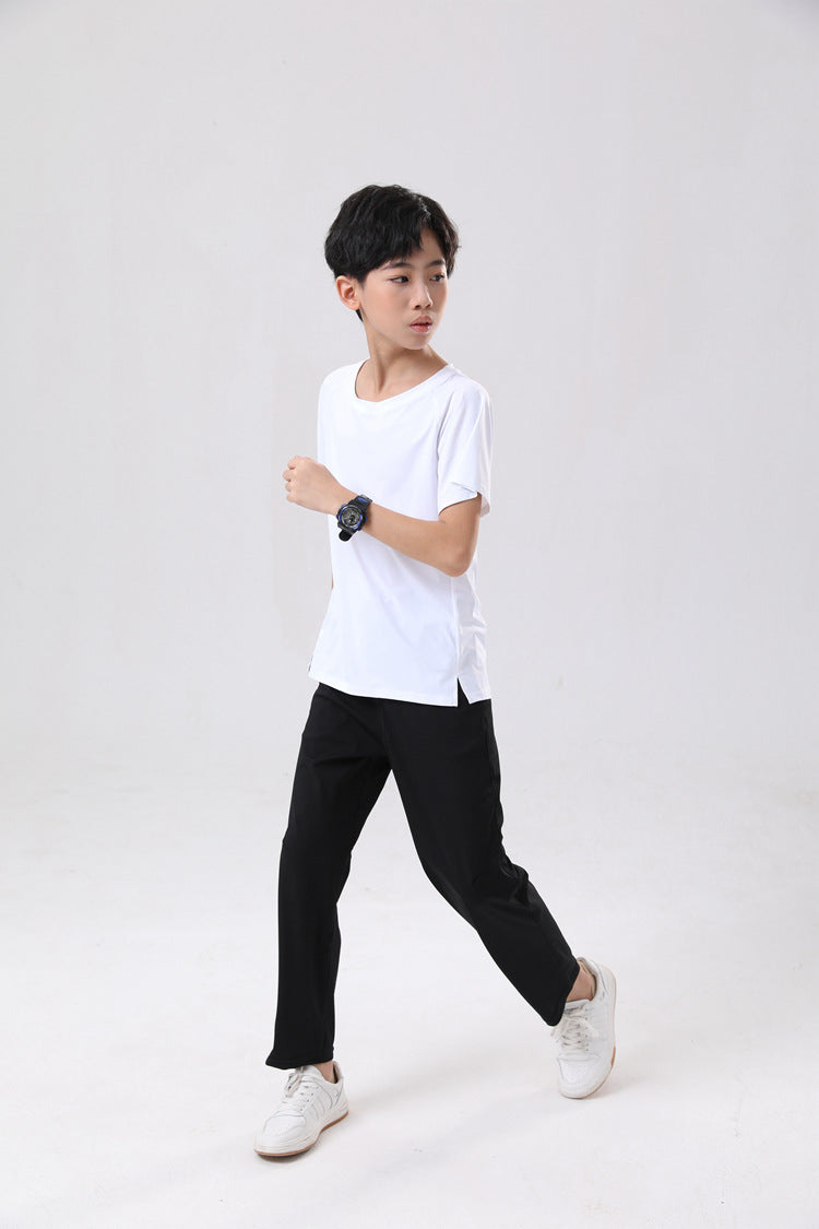 Amazon Export Summer Boys Children's Yoga Pants New Solid Color Breathable Sports Casual Pants Thin Fitness Pants