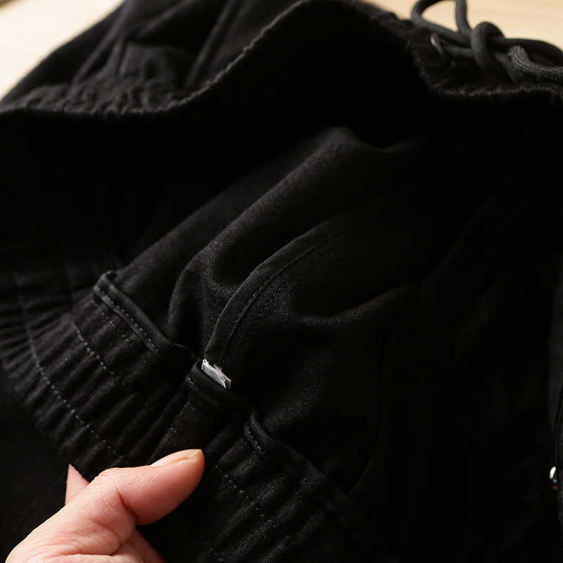 Withdraw cabinet high elastic sports pants men's wholesale winter thick black casual leggings men's long pants D1954