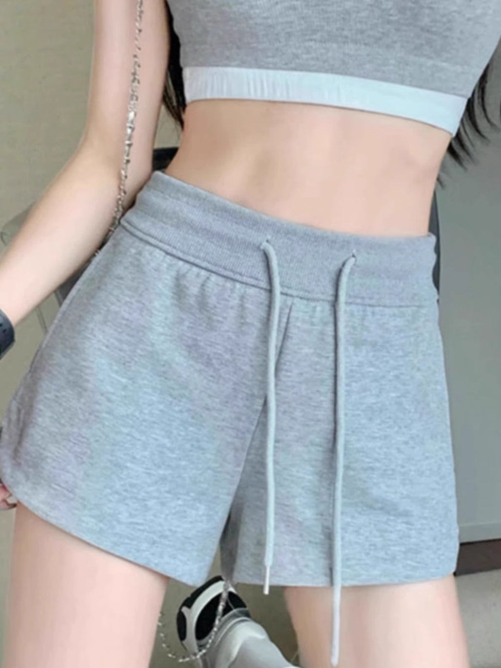 Shorts Women's Casual Autumn New High Waist Loose Bottoming Shorts Sexy Spice Girls Outer Wear Hip Hot Pants Grey Trendy