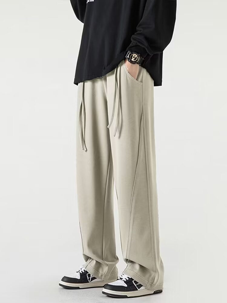New Pants Boys 2024 New American Loose Straight Pants High Street Spring and Summer Heavy Casual Wide Leg