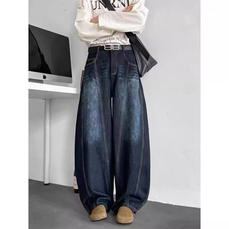Men's Summer New 2025 Youth Popular Personalized Jeans Hip-Hop Ins Trendy High Street Trendy Trousers