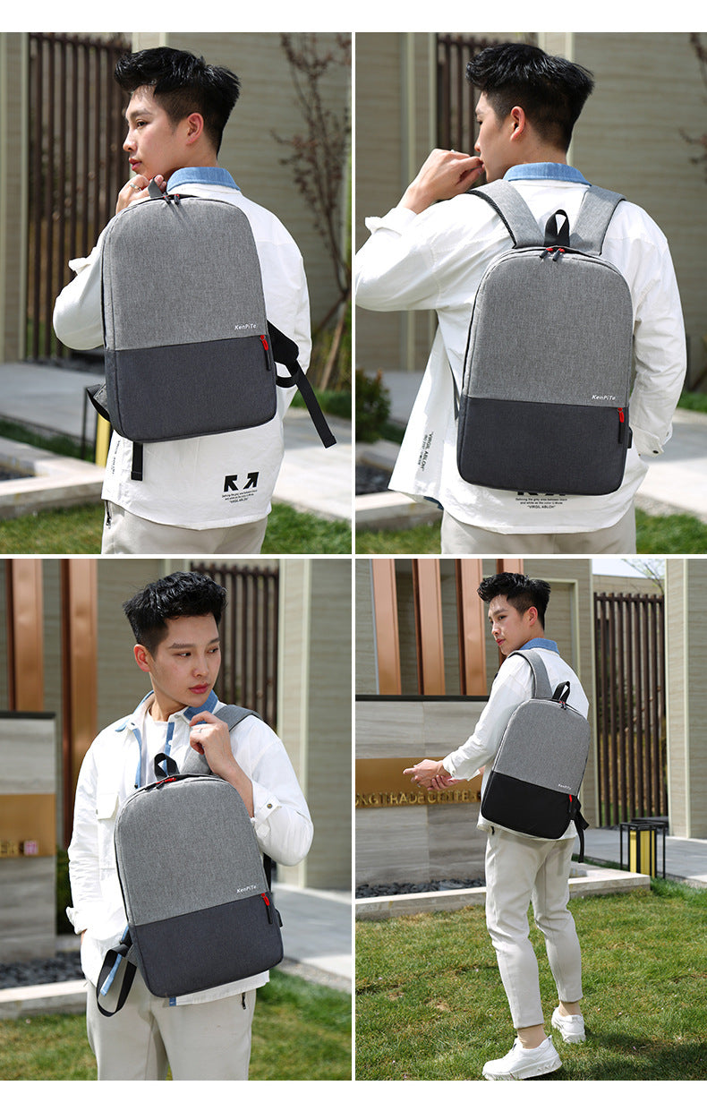 Factory Direct Trendy Travel Backpacks for Men, Casual Outdoor Simple Computer Backpacks with Air Cushion Straps for the Back-To-School Season Wholesale