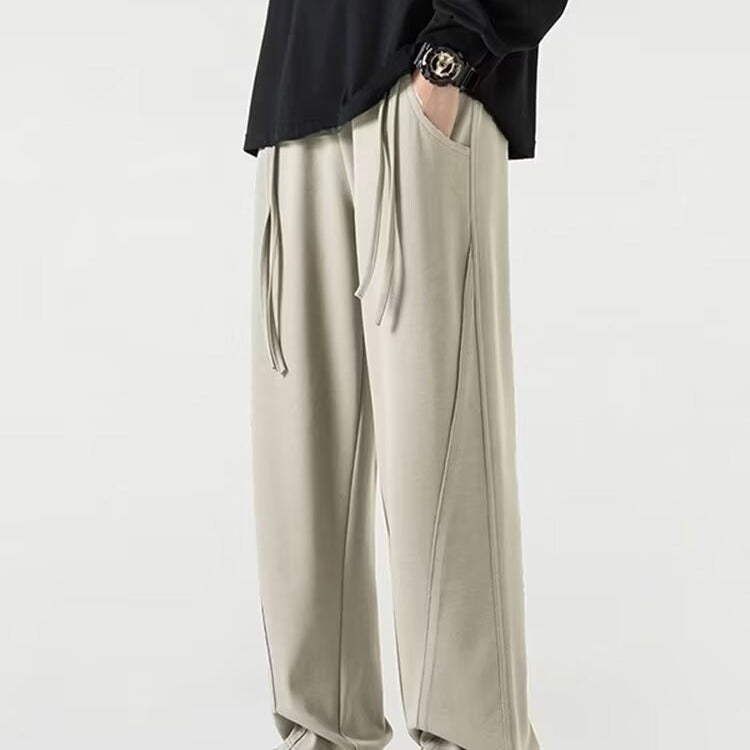 New Pants Boys 2024 New American Loose Straight Pants High Street Spring and Summer Heavy Casual Wide Leg