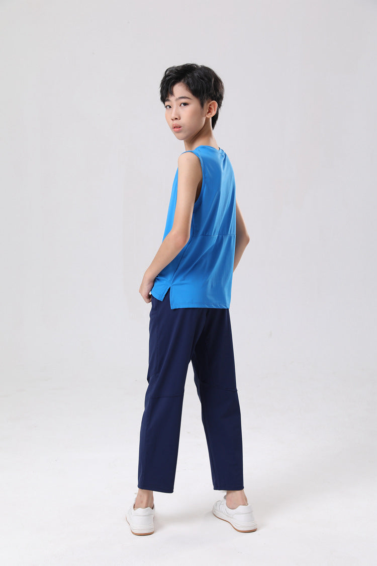 Amazon Export Summer Boys Children's Yoga Pants New Solid Color Breathable Sports Casual Pants Thin Fitness Pants