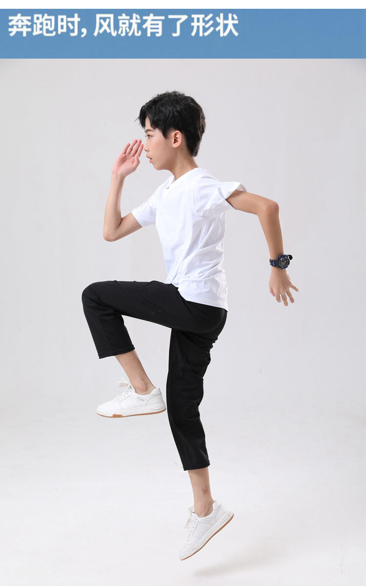 Amazon Export Summer Boys Children's Yoga Pants New Solid Color Breathable Sports Casual Pants Thin Fitness Pants