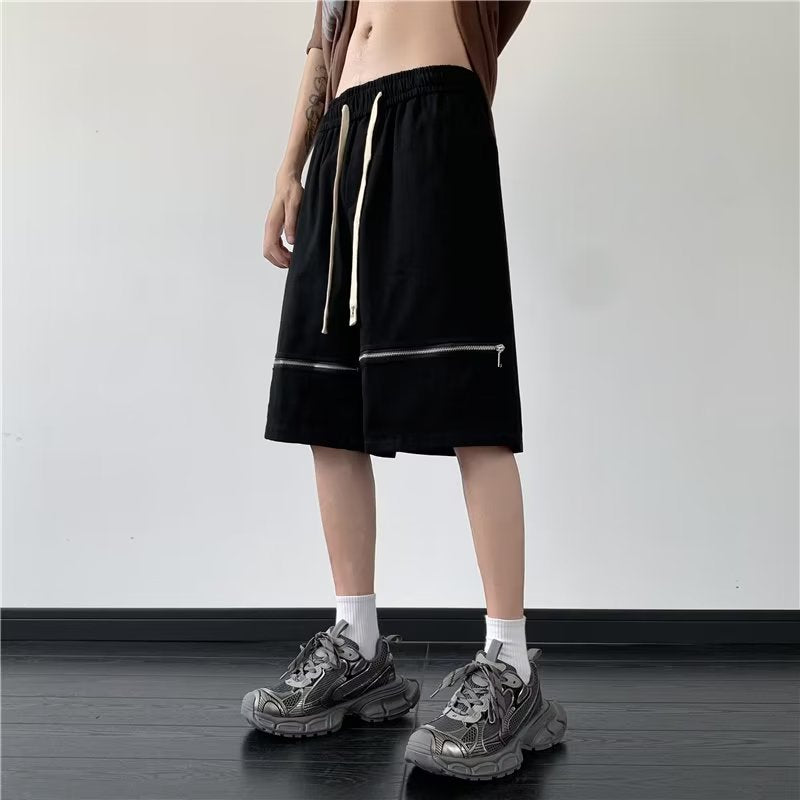 Boys summer casual fashion solid color all-match youth trend blue straight fifth pants sports pants New middle pants