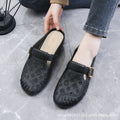 New Half-Pack Slip-On Sandals for Women, Middle-Aged and Elderly, Lazy Soft-Soled Hollow Sandals, Non-Slip and Waterproof Indoor Sandals