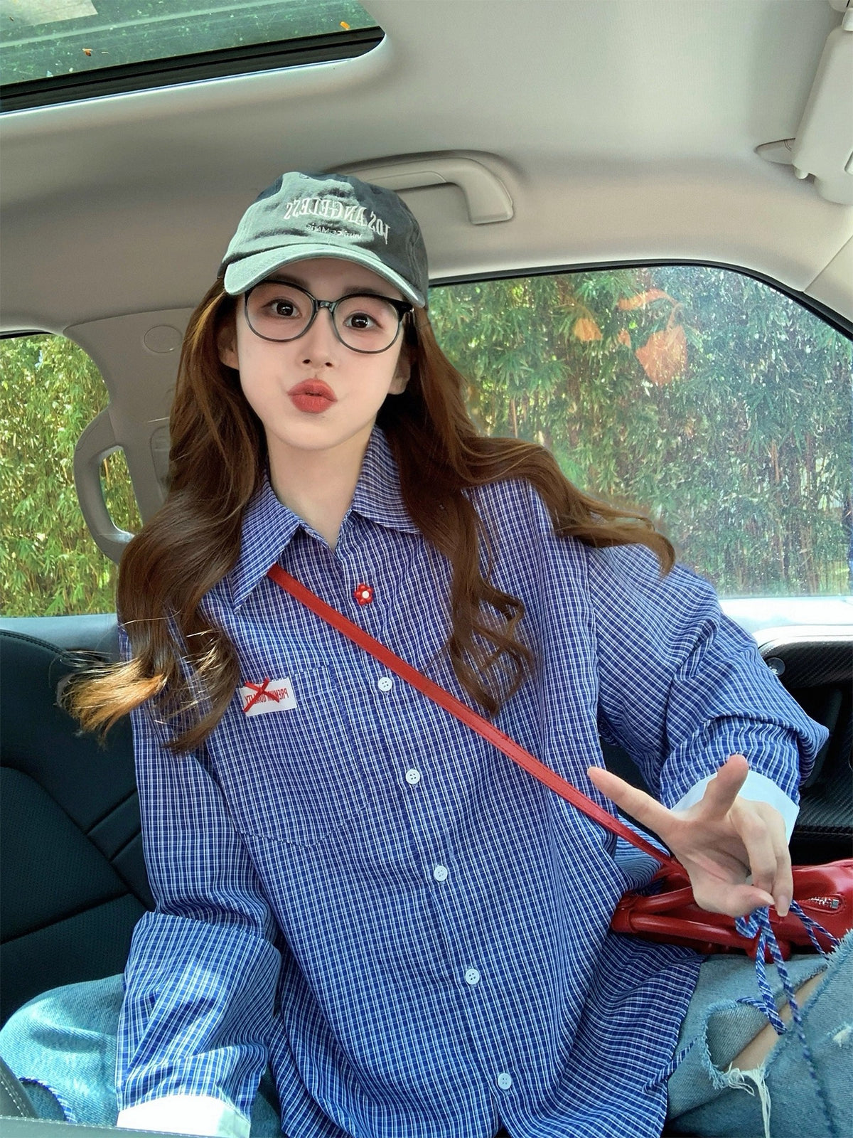 College Style Striped Long-Sleeved Blue Shirt for Girls Spring & Fall New High-End Lazy Loose Shirt Chic Top