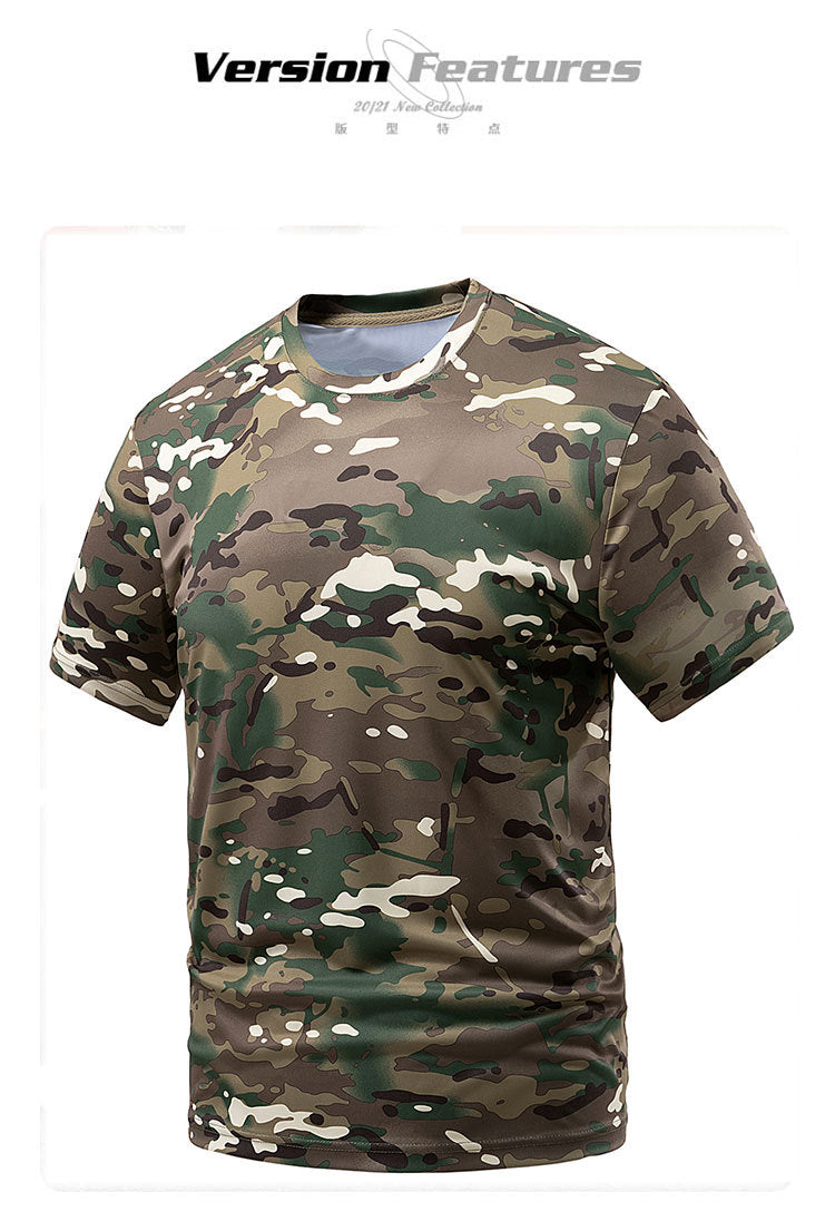 2025 Cross-Border Foreign Trade Summer Short-Sleeved Shorts Suit for Men, Breathable, Quick-Drying, Casual Camouflage T-Shirt, Men's Trendy Style