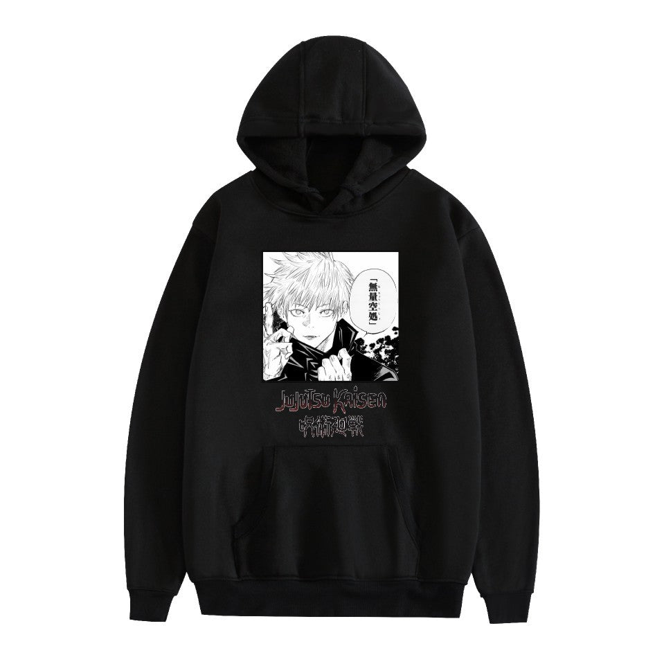 New Arrival Ritai Spell Back Battle Animation Perimeter Printed Loose Casual Men's and Women's Hooded Long-Sleeved Couples Sweater