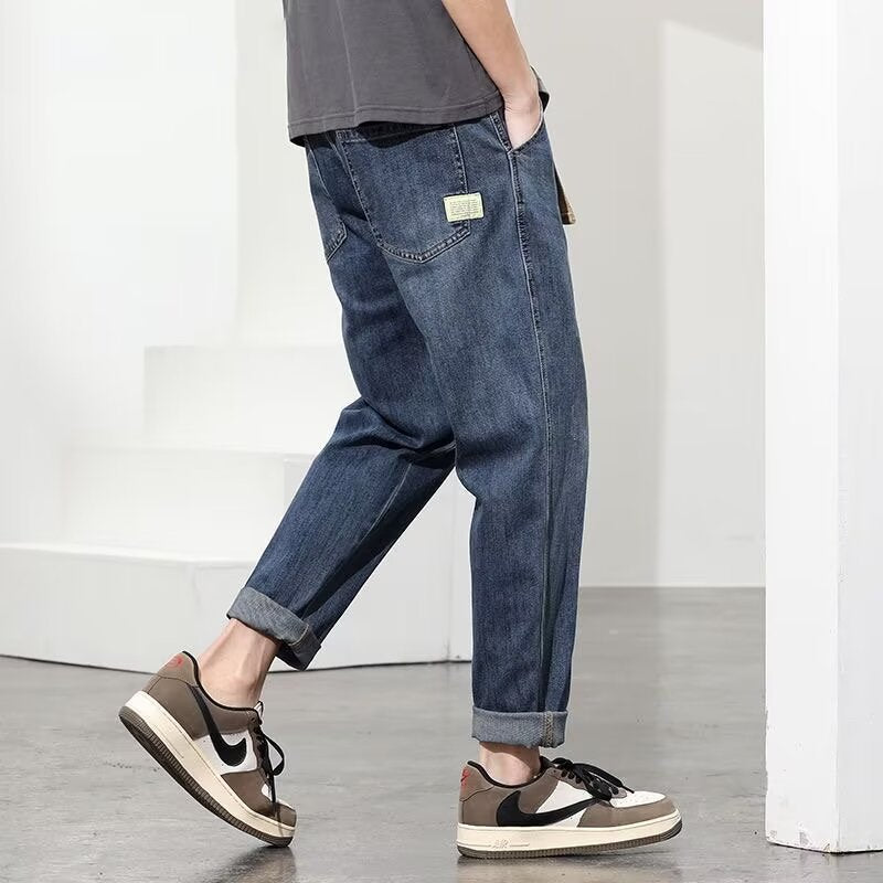 Denim Pants Men's Spring and Autumn Loose Straight Casual Pants Boys 2024 New Summer Thin Work Pants
