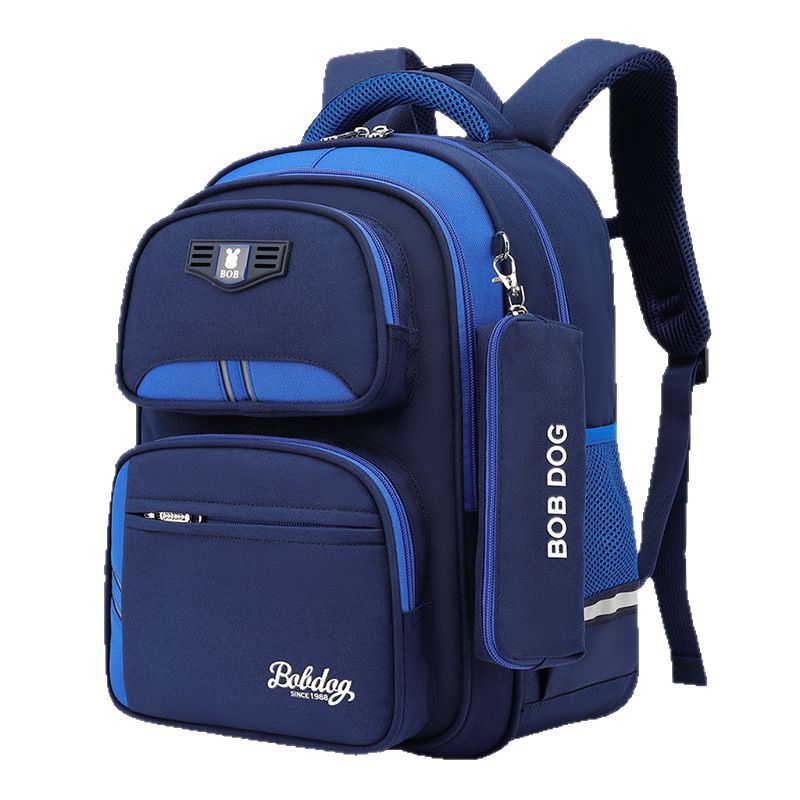 Babu Dou's New Burden-Reducing Spine-Protecting Schoolbag for Primary School Boys in Grades Three to Six, First and Second Grade Kidsren's Backpack, Boy's Waterproof