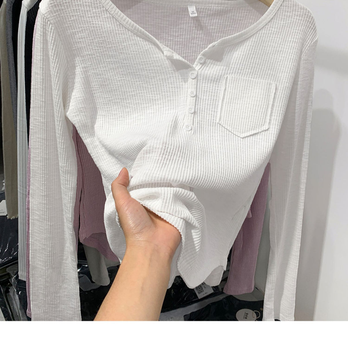 Niche Unique Chic Design Sense T-shirt Women's 2025 New Design Sense Pit Slim Long Sleeve Base Shirt Top
