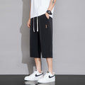 Ice Silk Cropped Pants Men's Summer Thin Loose Breathable Outer Wear Beach Pants Sports Casual Shorts for Boys