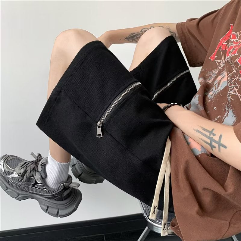 Boys summer casual fashion solid color all-match youth trend blue straight fifth pants sports pants New middle pants