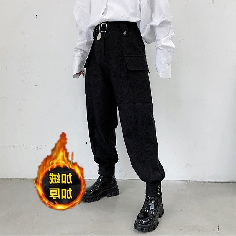 Spring and Autumn 2024 New Loose Versatile Trendy Pants Men's Large Size Multi-Pocket Cargo Casual Jogger Harem Pants