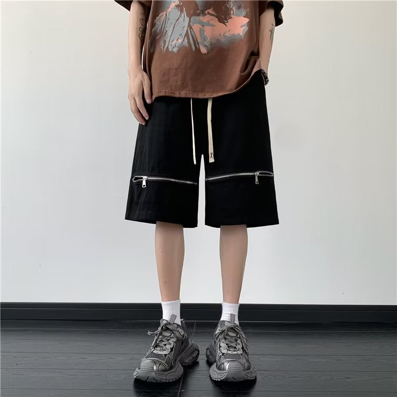 Boys summer casual fashion solid color all-match youth trend blue straight fifth pants sports pants New middle pants