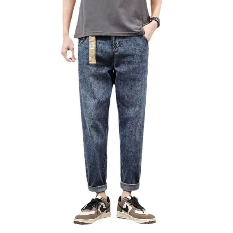 Denim Pants Men's Spring and Autumn Loose Straight Casual Pants Boys 2024 New Summer Thin Work Pants