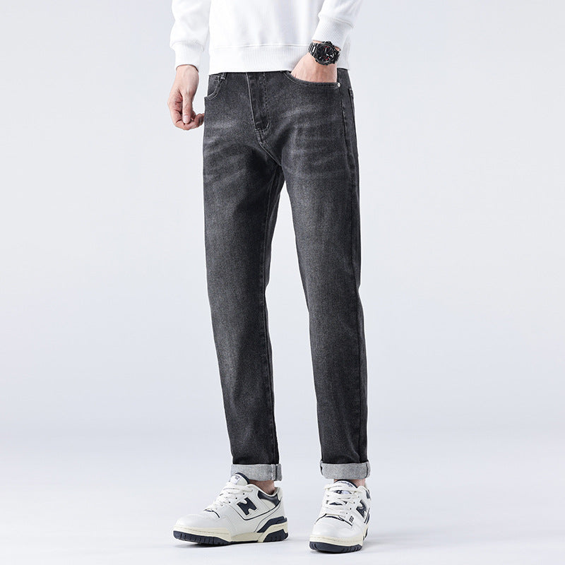 Jeans Men's 2024 Spring and Summer New Loose Casual Pants Men's Spring Cropped Stretch Harem Pants for Boys