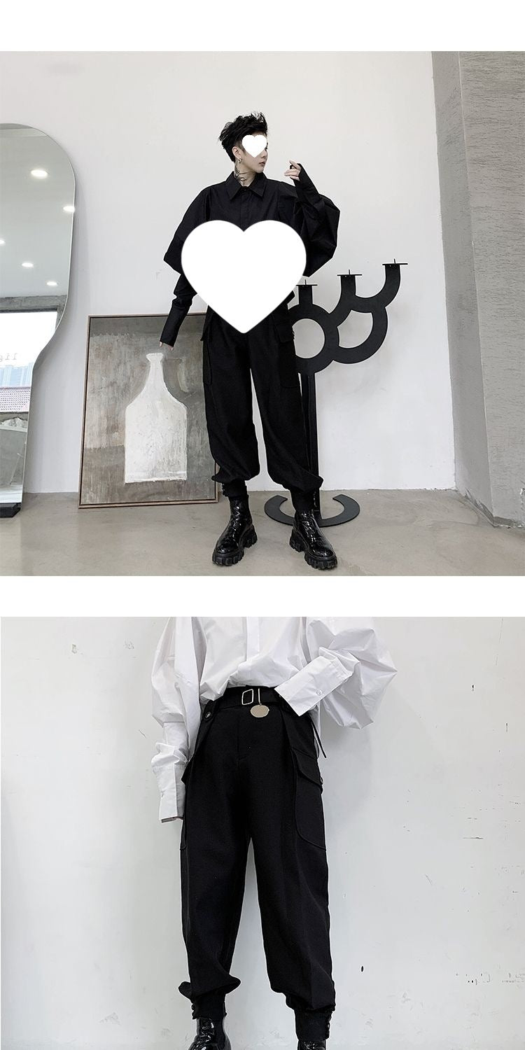 Spring and Autumn 2024 New Loose Versatile Trendy Pants Men's Large Size Multi-Pocket Cargo Casual Jogger Harem Pants