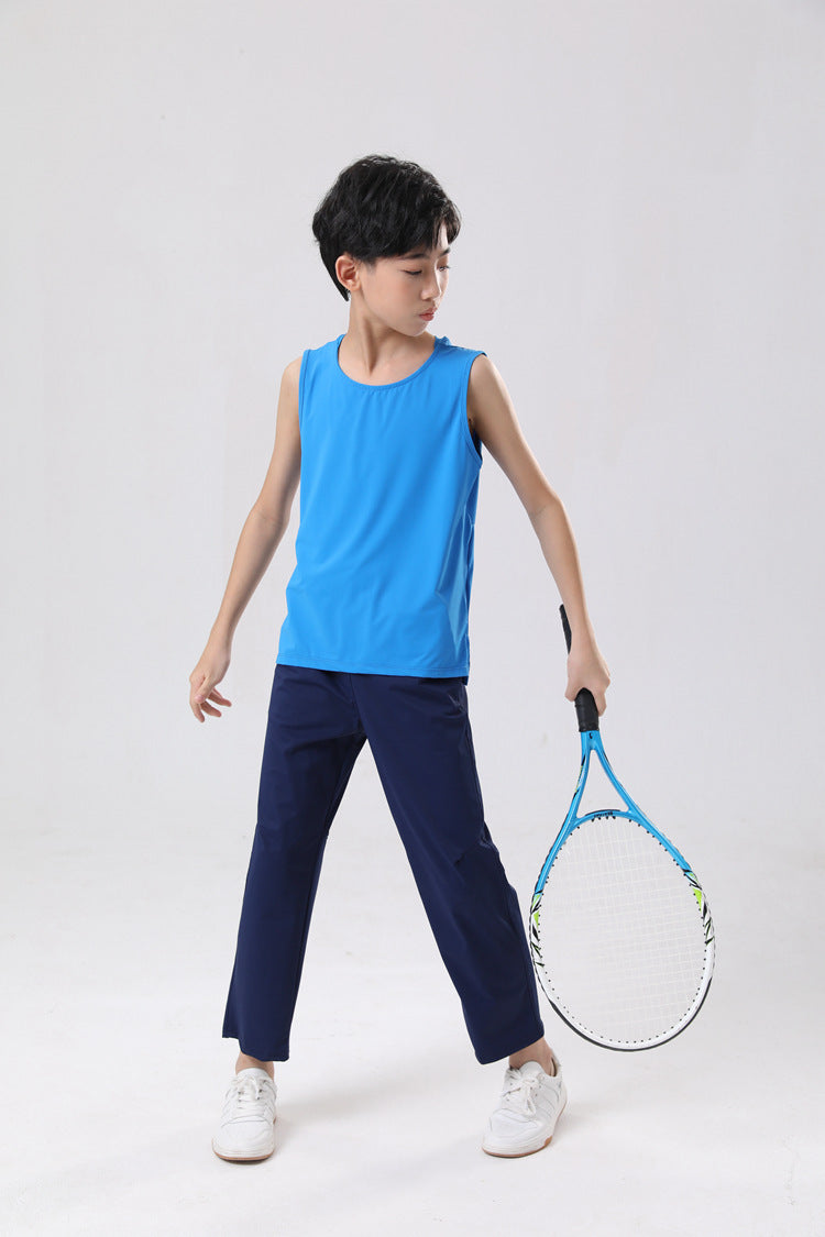 Amazon Export Summer Boys Children's Yoga Pants New Solid Color Breathable Sports Casual Pants Thin Fitness Pants