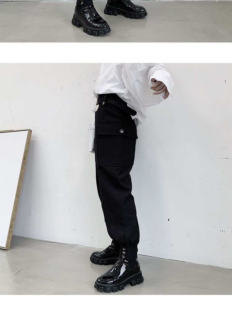 Spring and Autumn 2024 New Loose Versatile Trendy Pants Men's Large Size Multi-Pocket Cargo Casual Jogger Harem Pants