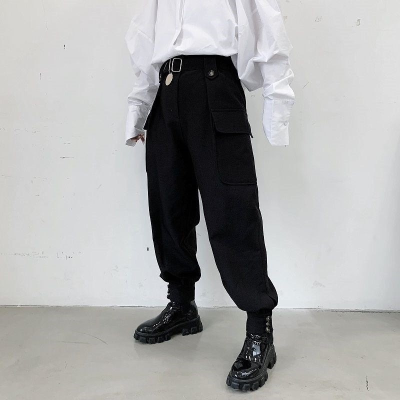 Spring and Autumn 2024 New Loose Versatile Trendy Pants Men's Large Size Multi-Pocket Cargo Casual Jogger Harem Pants