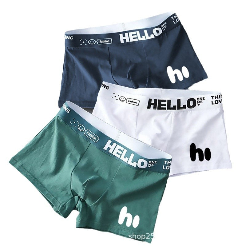 Men's Underwear Boys' Boxers Youth Sports Personality Trendy Boxer Pants Antibacterial Breathable Pants