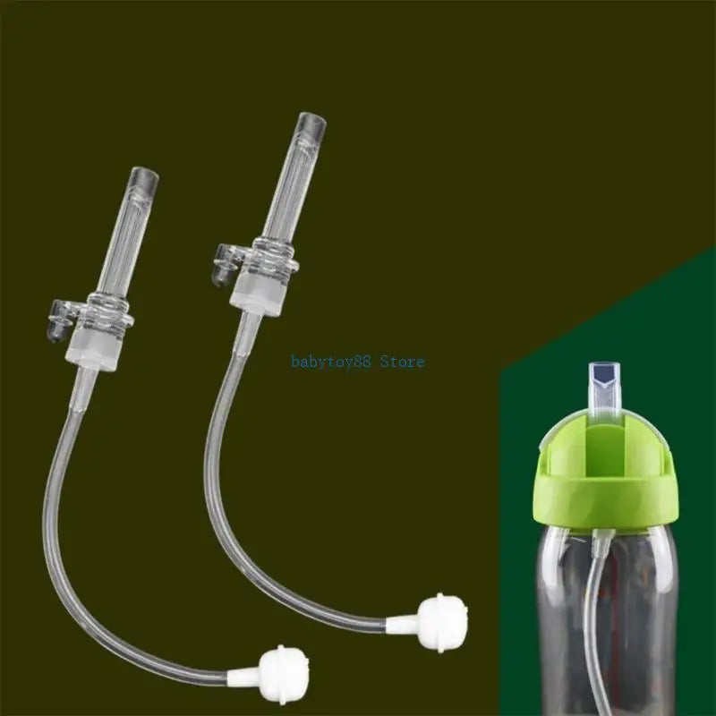 Y4UD Baby Feeding Accessories Liquid Silicone Drink Bottle Set Convenient & Safe Children Water Cup Straw Simple Installation