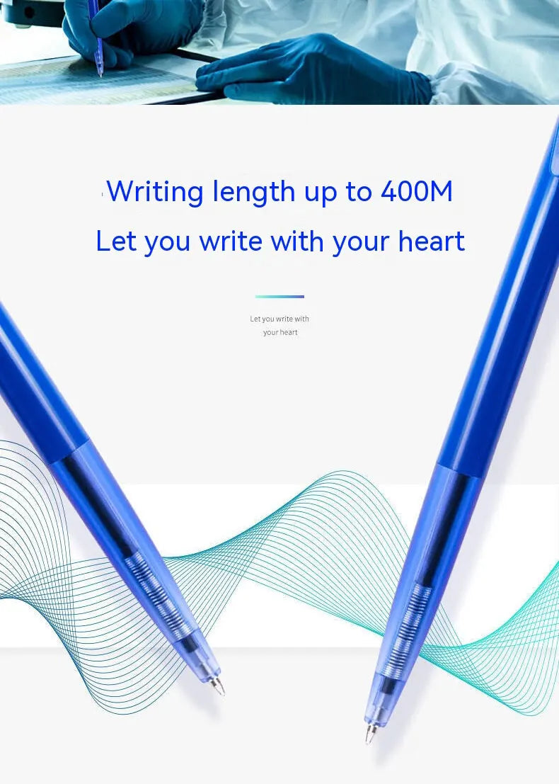 DELI-Bullet Tip Ballpoint Pen Set, Fine Point 0.7mm, Blue Ink, Office and School Supplies, Stationery