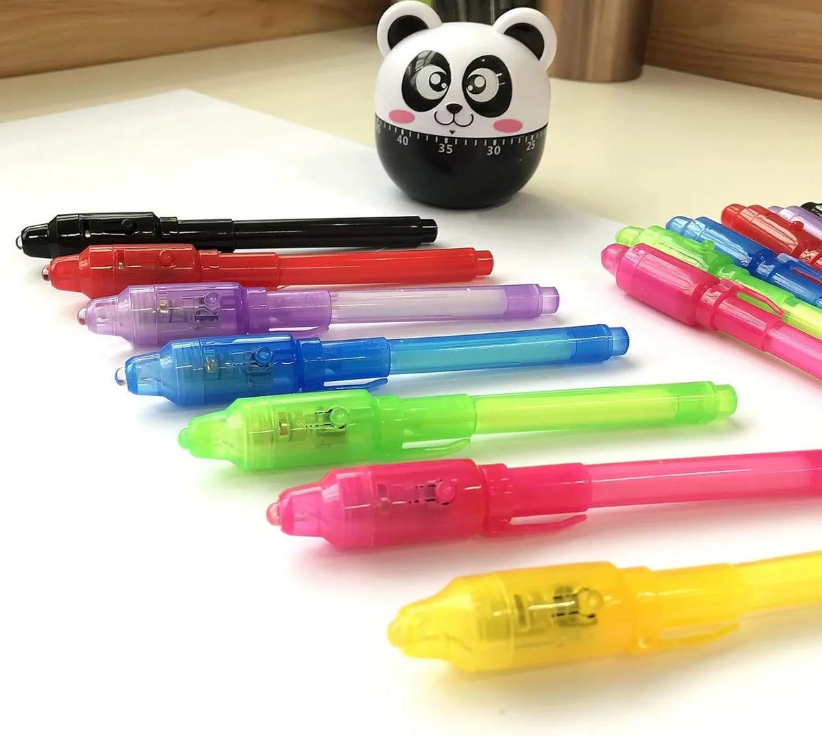 12pcs Invisible Ink Pen Spy Pen with UV Light Magic Marker for Secret Message Treasure Box Prizes Kids Party Favors Toys Gift