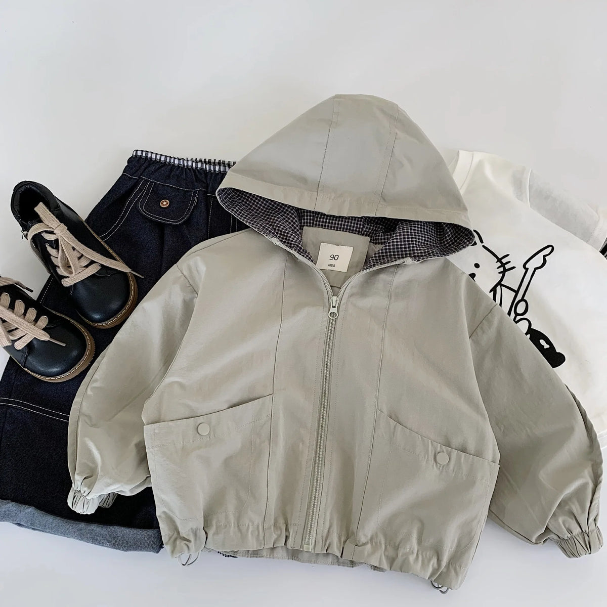 Children Clothes Kids Casual Coat 2025 Autumn New Fashionable Korean Style Boys Solid Color Hooded Jacket Stylish Coat