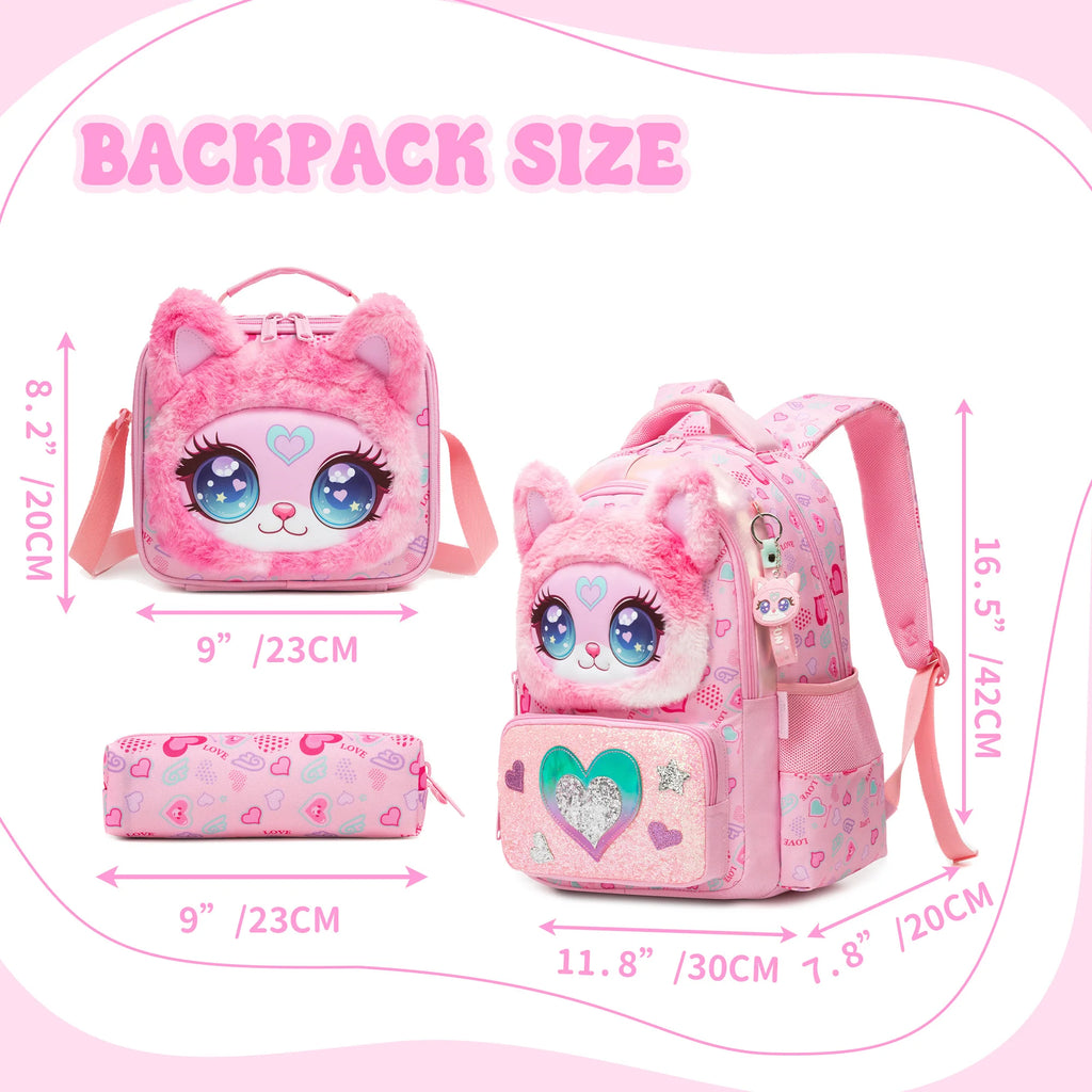 Kids School Backpacks for Girls Boys Backpack with Lunch Bag for Elmentary Students