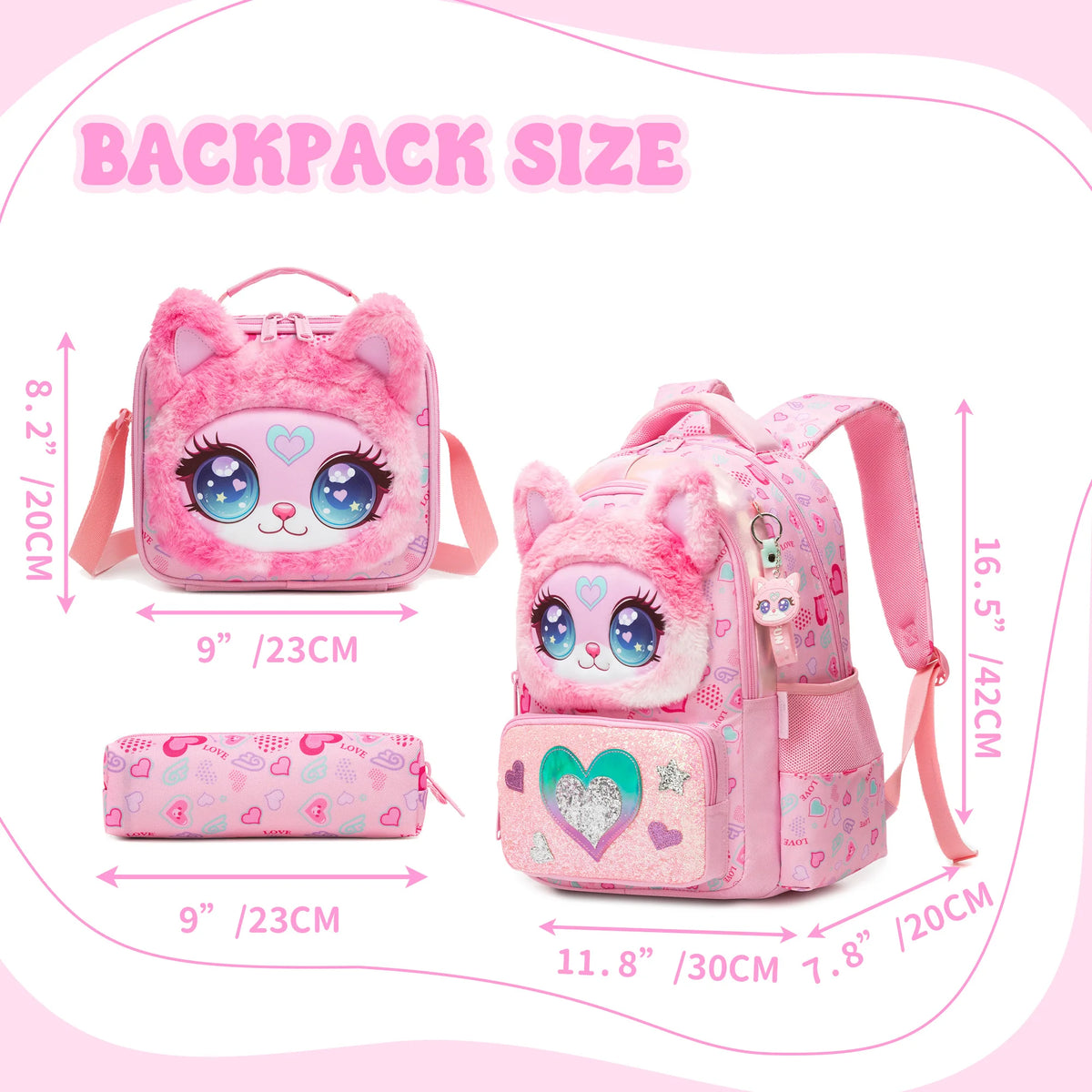 Kids School Backpacks for Girls Boys Backpack with Lunch Bag for Elmentary Students