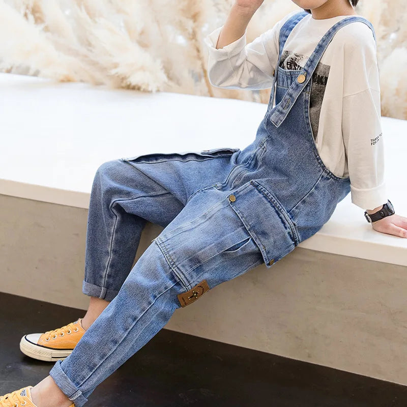 Teens Boys Jeans Overalls Rompers 6 7 8 9 10 11 12 13 14 School Denim Jumpsuit Pants Overalls for Big Boys pants