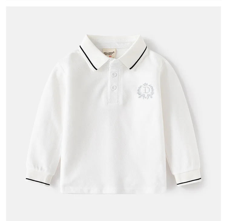 Elegant Boys Polo T-shirts Toddler Kids Tops Long Sleeve Children's Clothes