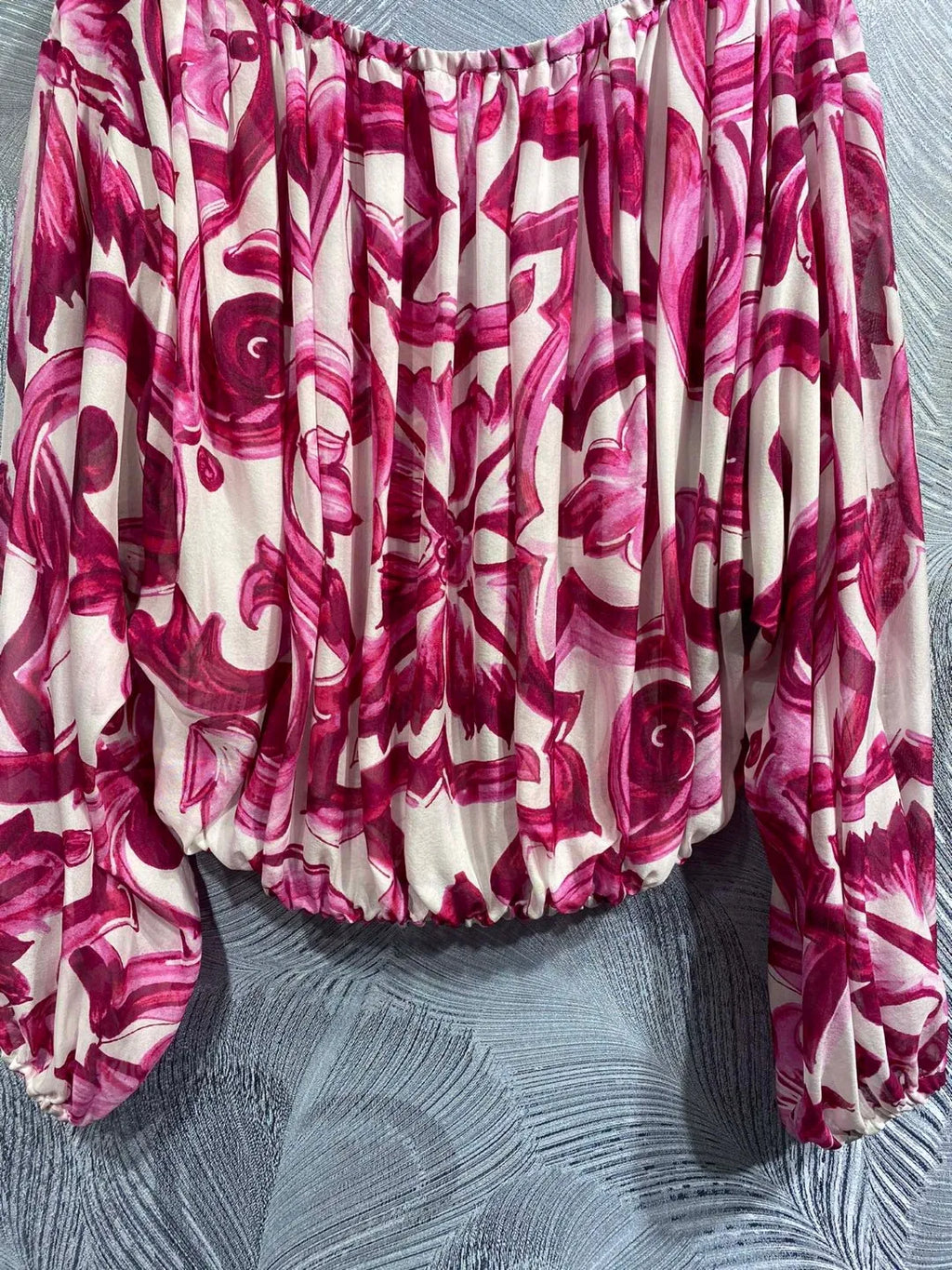 Boho Chic Summer Silk Blouse for Women | Off Shoulder Flowy Beach Vacation Top | Luxury Designer Loose Fit Printed Shirt